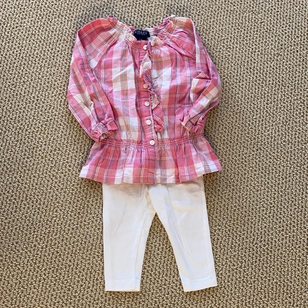 Chaps Pink plaid outfit